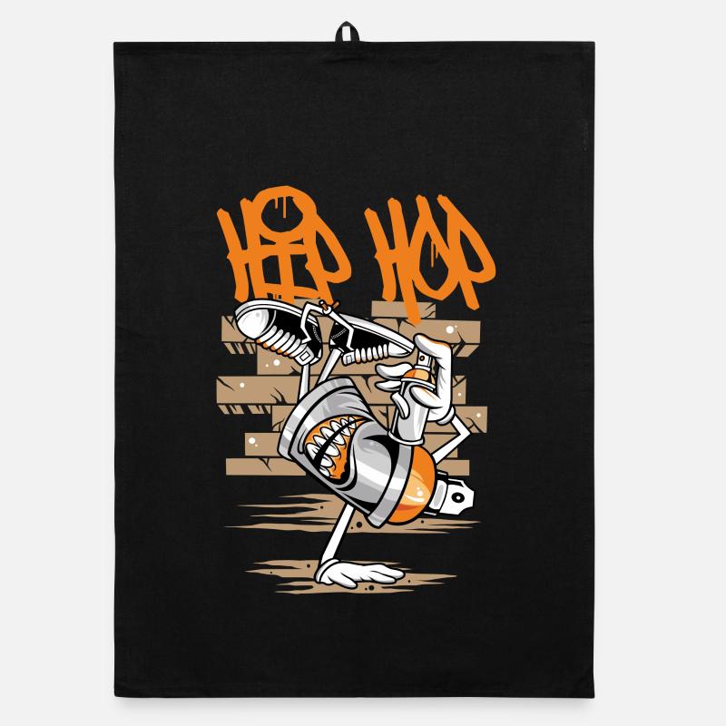 Breakdance B-Boy Streetdance Design Hip Hop Danse - Torchon bio - noir
