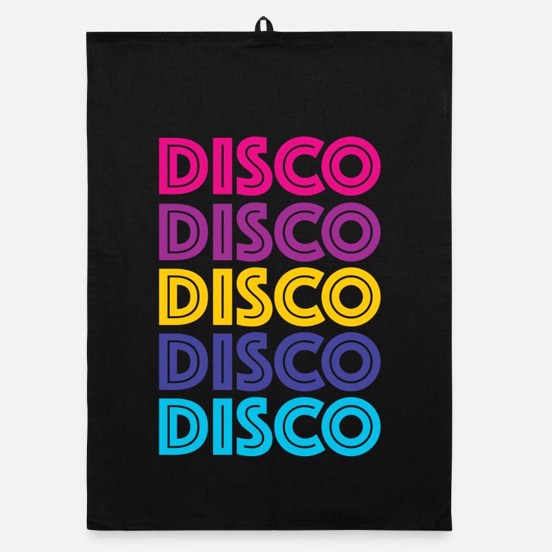 Disco Disco Disco - Organic Geschirrtuch - Schwarz