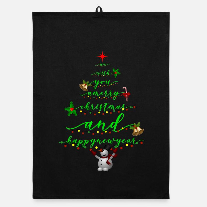 Drehbuch Weihnachtsbaum mit Schneemann Organic Geschirrtuch