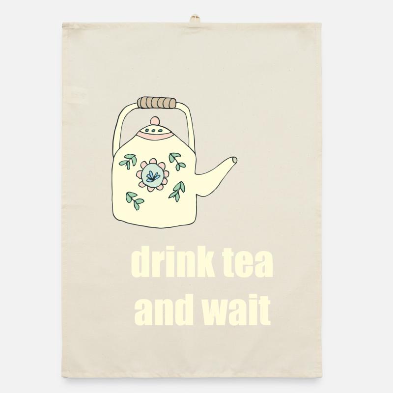 drink tea teapot Organic dish towel