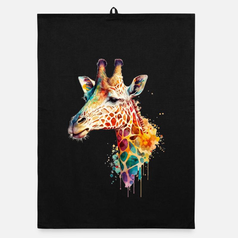 Girafe - Torchon bio - noir
