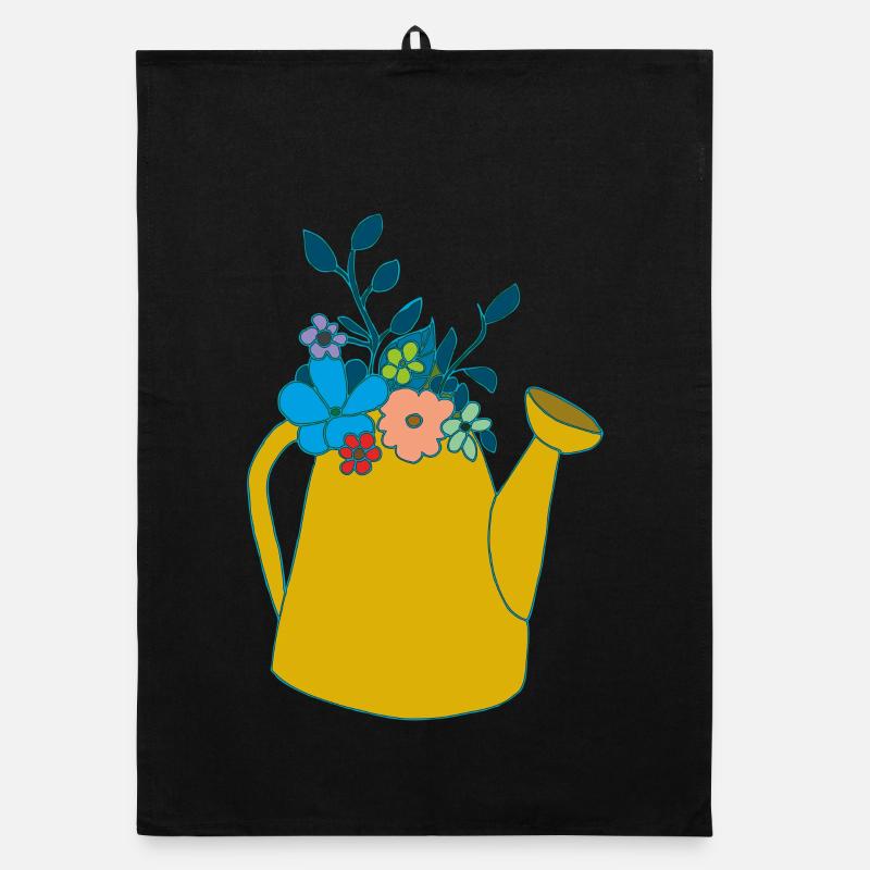 Arrosoir de couleur moutarde Torchon bio