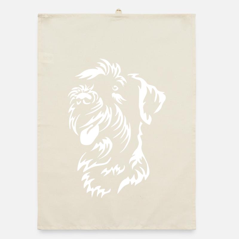 Schnauzer head "Black Edition" Organic dish towel