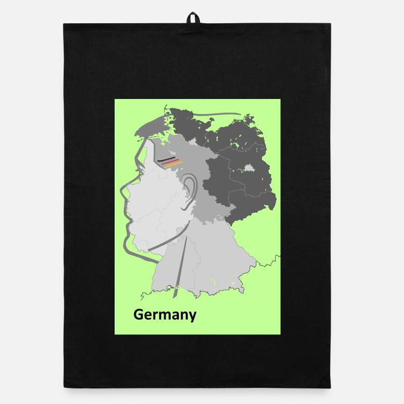 Carte de l’Allemagne avec dégradé et drapeaux Torchon bio