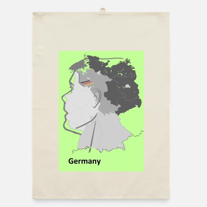 Map of Germany with gradient and flags Organic dish towel