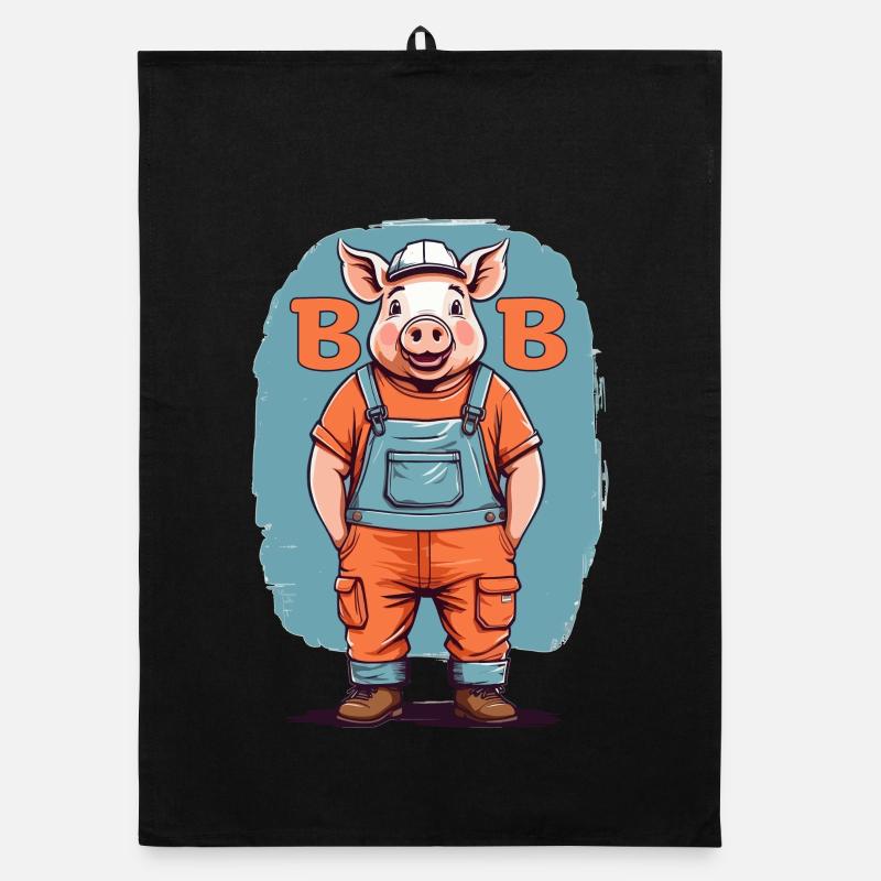 Bob das Bauschwein Organic Geschirrtuch
