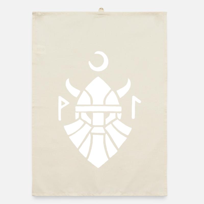 Weißes Wikinger-Krieger-Symbol Organic Geschirrtuch