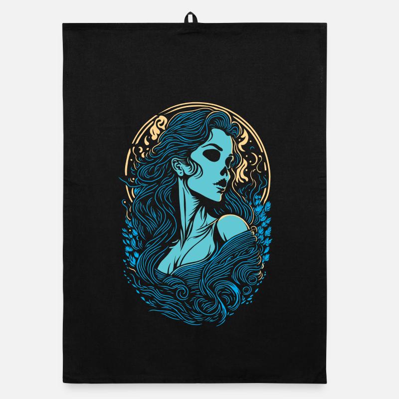 Fille Gotique à Tête de Mort Torchon bio