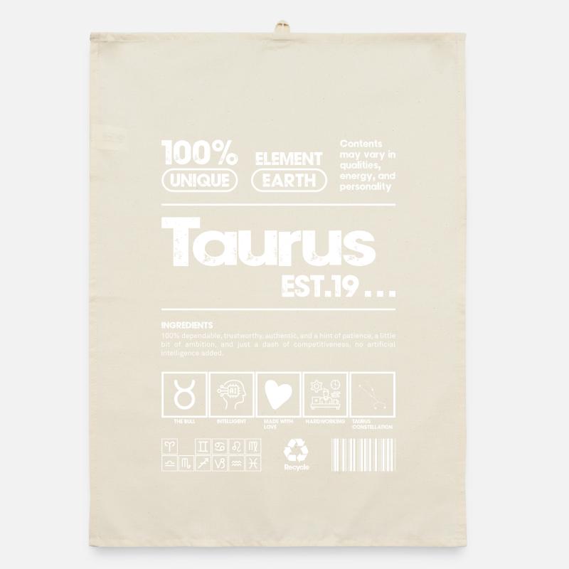 T-shirt Taurus Retro Glyphs Torchon bio