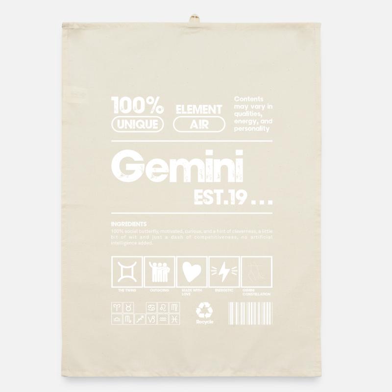 Gemini Glyphs EST.19 Organic dish towel
