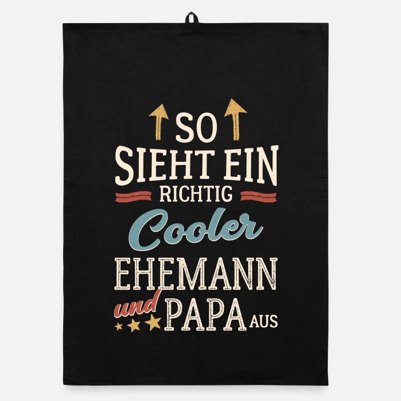 So sieht ein cooler Ehemann und Papa aus Vatertag Organic Geschirrtuch
