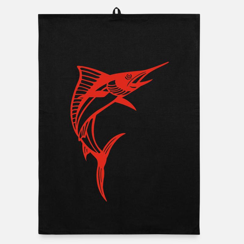 Red Swordfish Organic dish towel