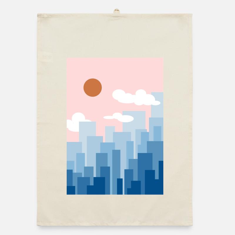 Skyline pink Organic dish towel