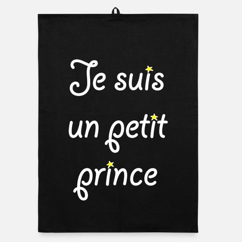 Je suis un petit prince - Torchon bio - noir
