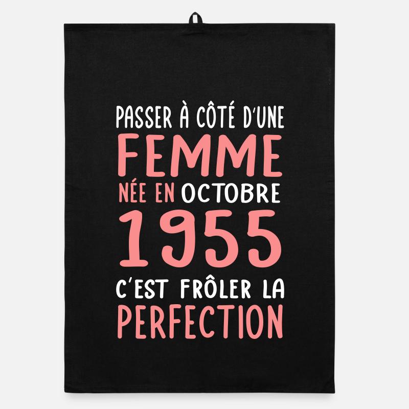 70th birthday - Born in October 1955 Organic dish towel