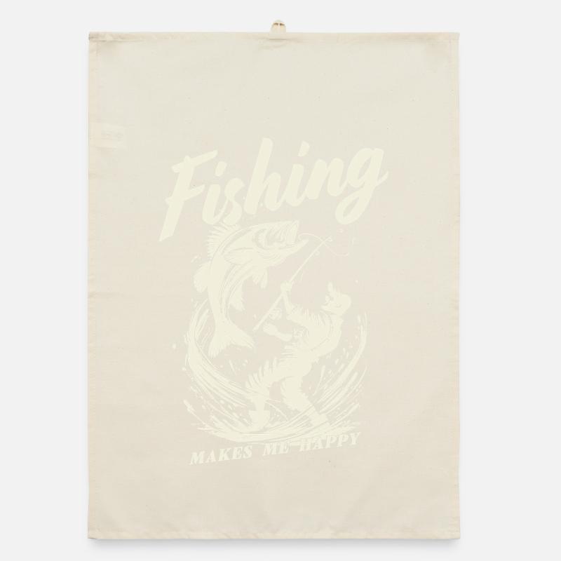 La pêche me rend heureuse Torchon bio