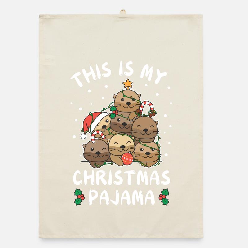 Pyjama de Noël Loutre de Noël Torchon bio