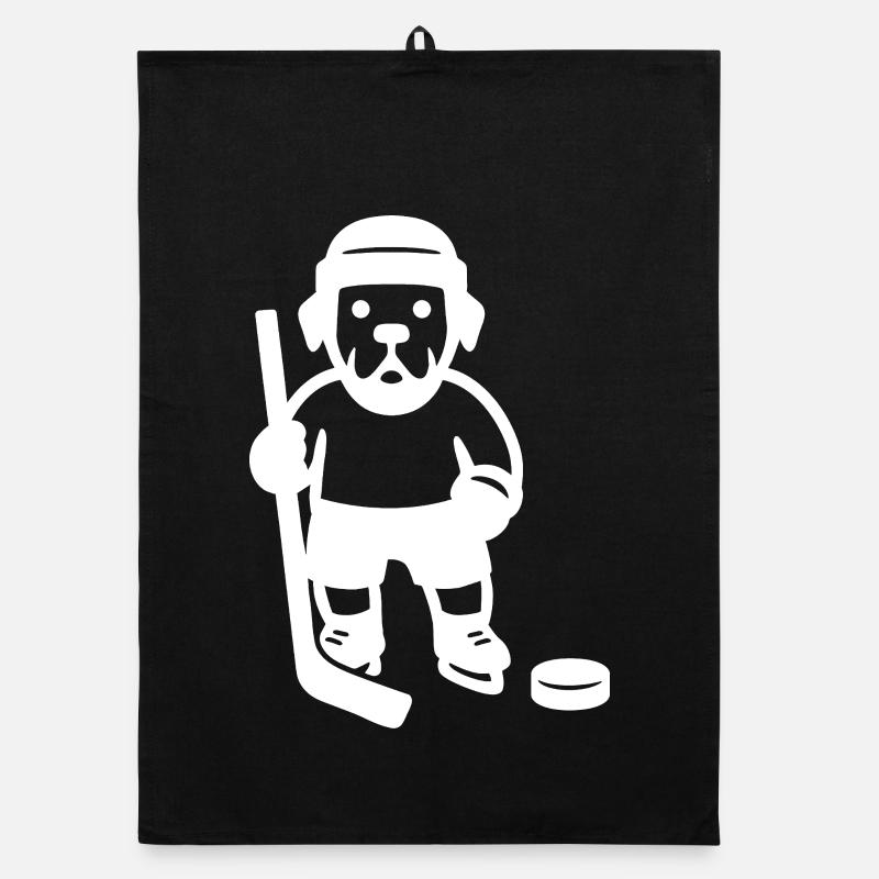 Minimalistischer Labrador Eishockey Spieler  Organic Geschirrtuch