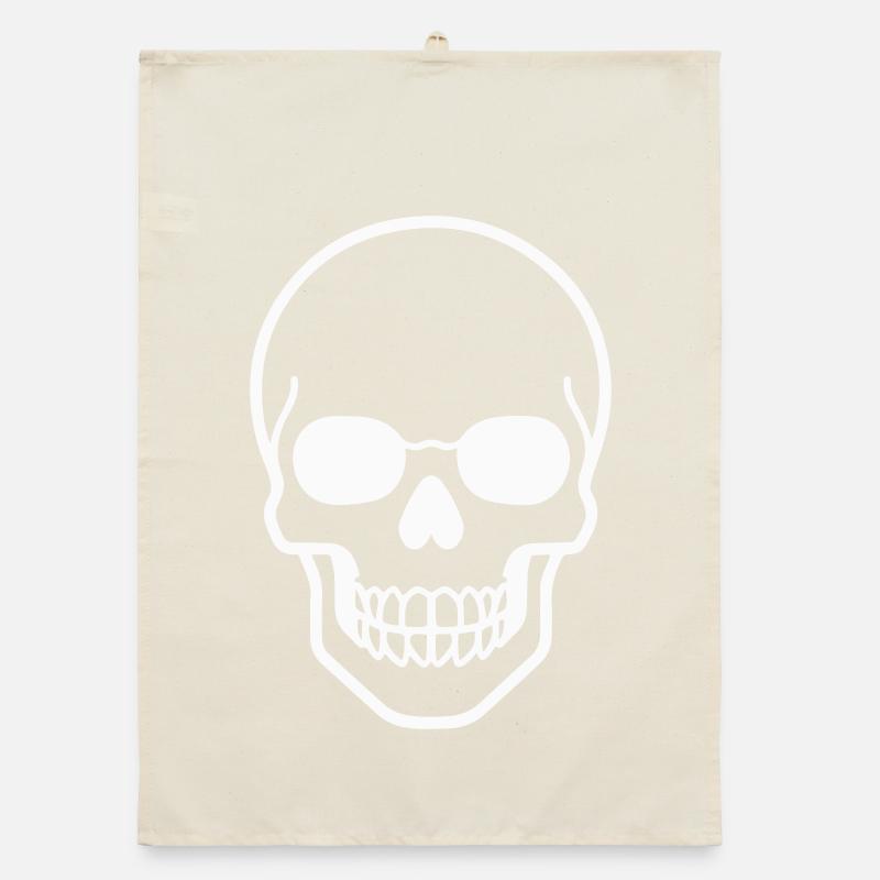 Minimalist Totenkopf Design Organic Geschirrtuch