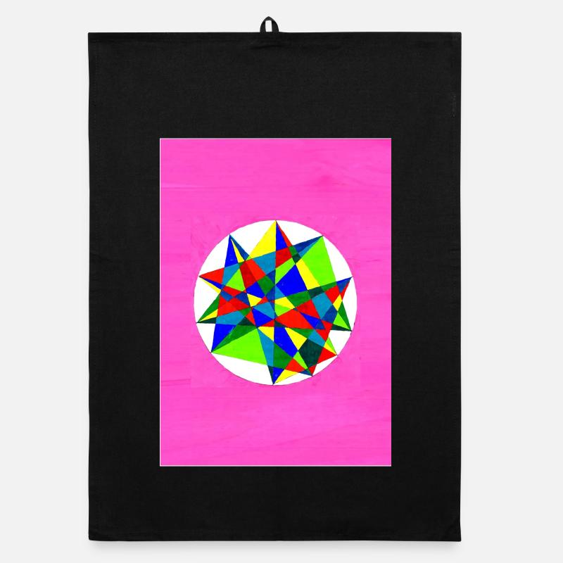 Mandala coloré ! - Torchon bio - noir