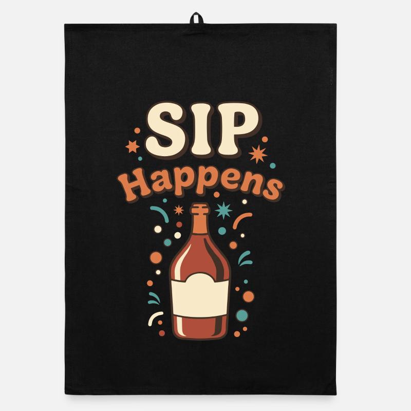 Sip Happens Party Flasche Organic Geschirrtuch