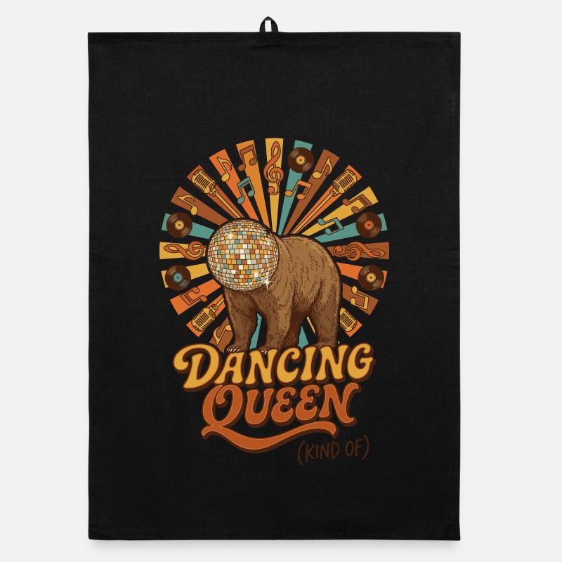 Dancing Queen Disco Bär Organic Geschirrtuch