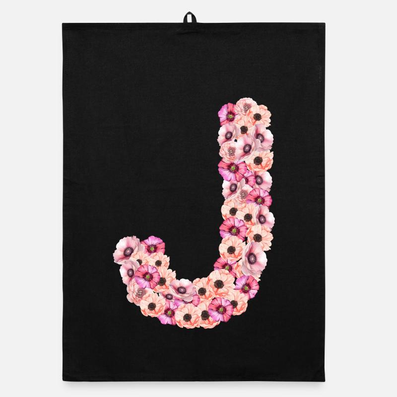 Monogramme J des fleurs Torchon bio