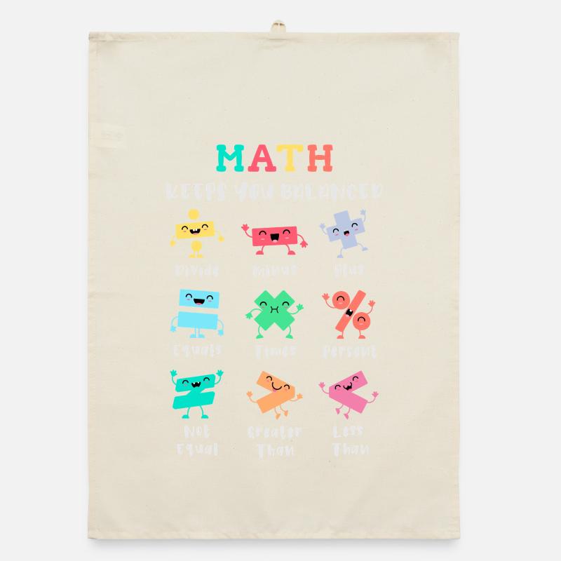 Les maths vous maintiennent en équilibre Torchon bio