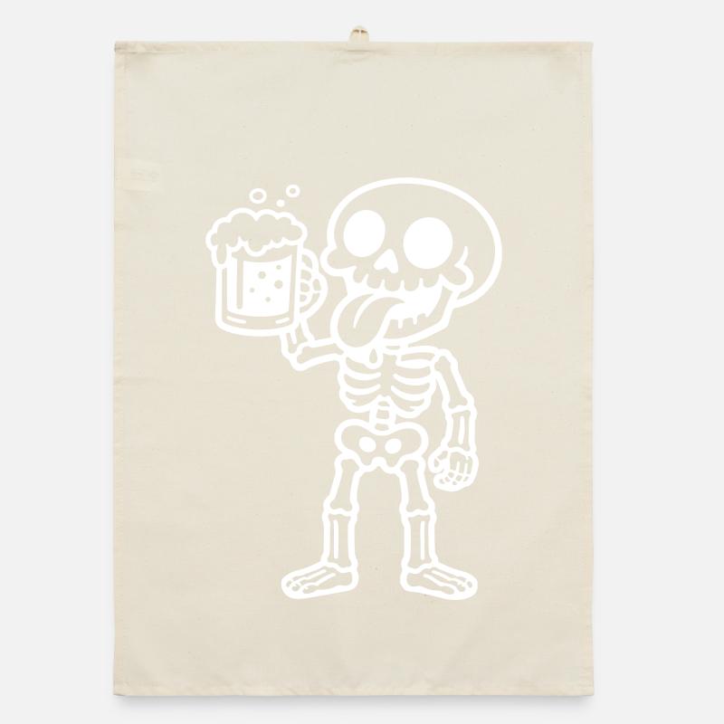 Bière Skeleton Drôle Torchon bio