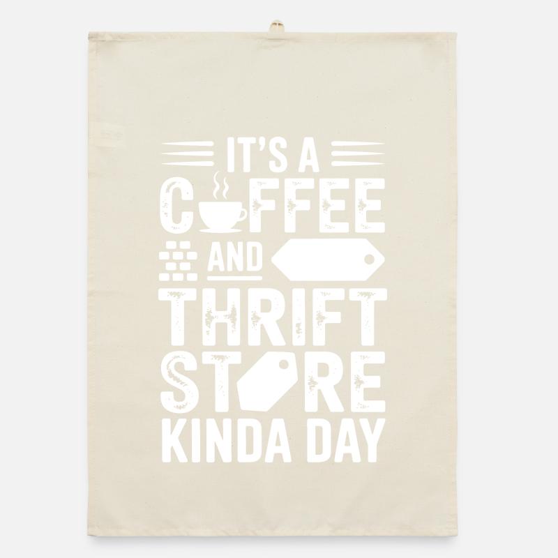 Coffee and Thrift Store Day Organic dish towel