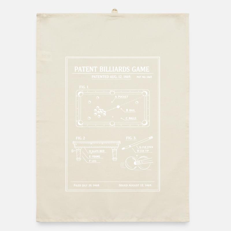 Patent Billiards Blueprint Organic dish towel