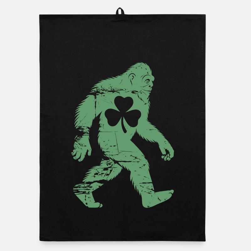 St. Patricks Day Bigfoot-Kleeblatt Organic Geschirrtuch
