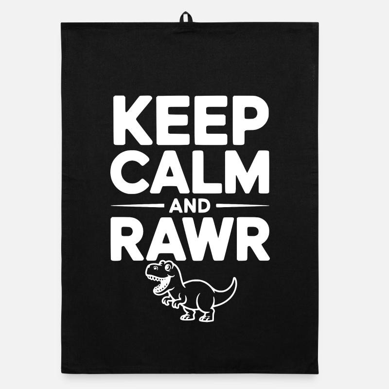Keep Calm and Rawr Organic dish towel
