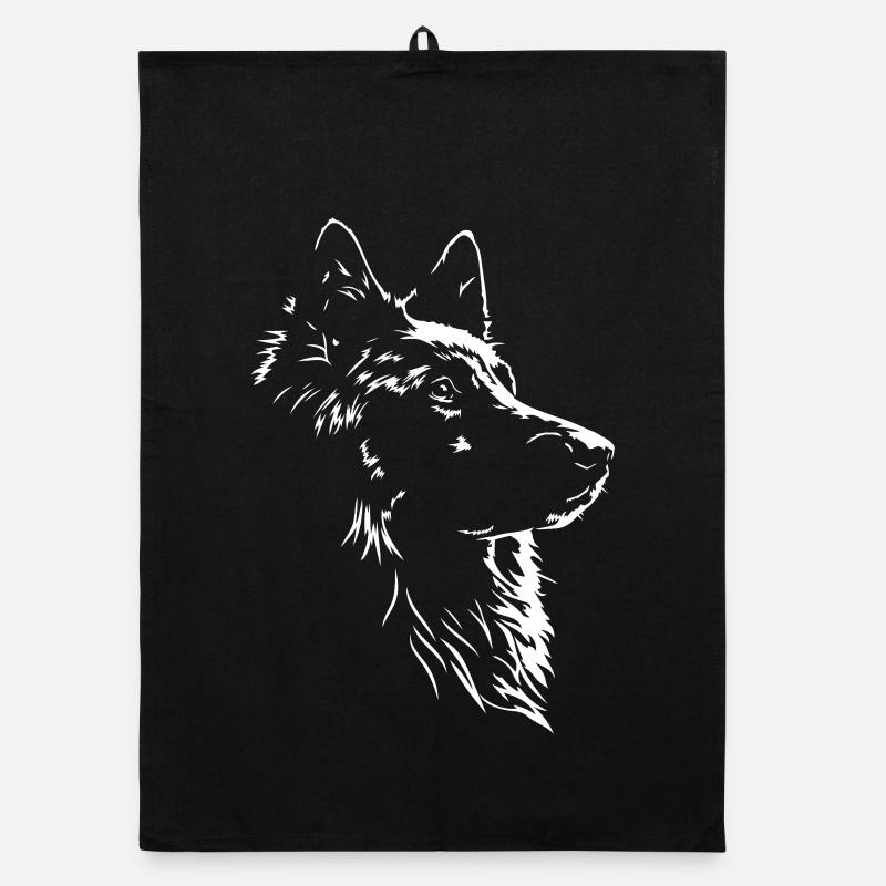 Silhouette de Groenendael Belge Chien Wilsigns Torchon bio