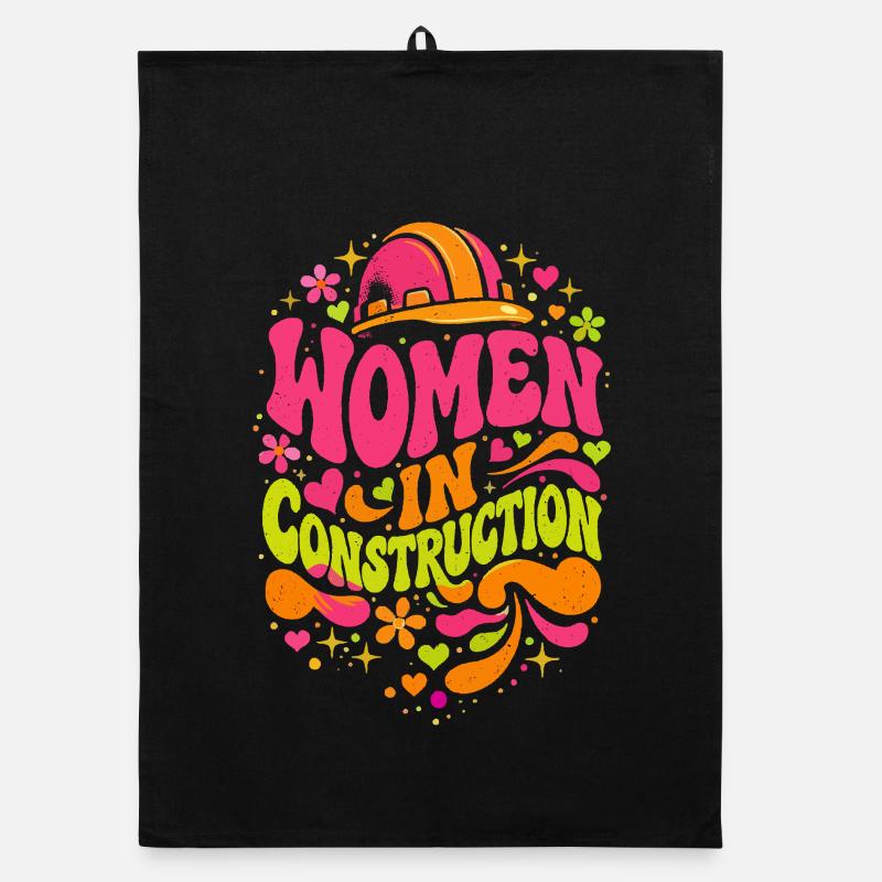 Frauen im Bau Handwerkerinnen Power Organic Geschirrtuch