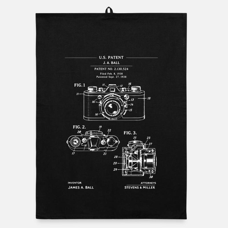 Blueprint-Kamera-Patentdiagramm Organic Geschirrtuch