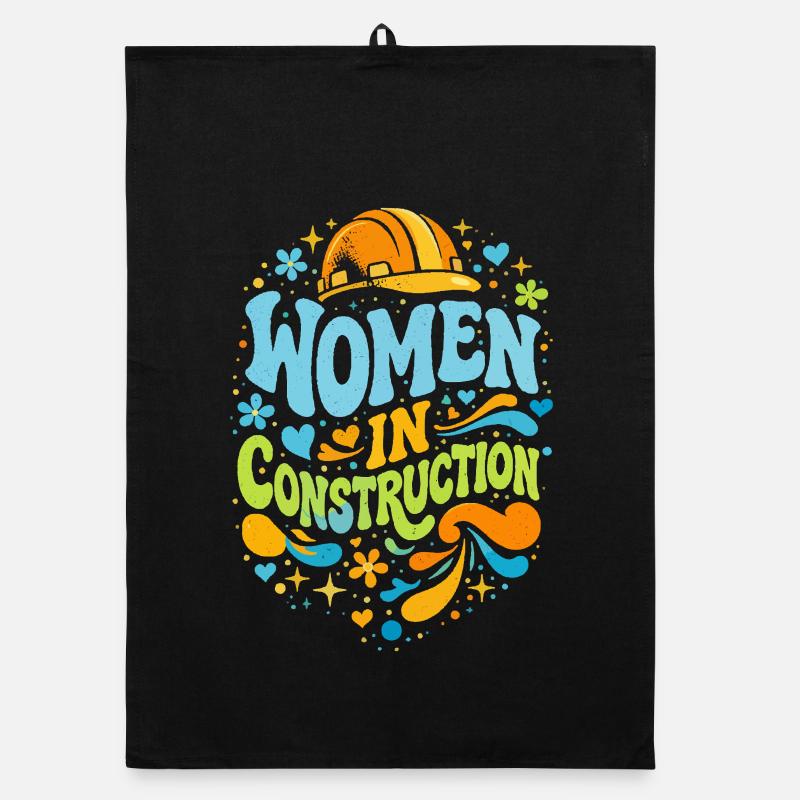 Frauen im Bau Handwerkerinnen Retro Power Organic Geschirrtuch
