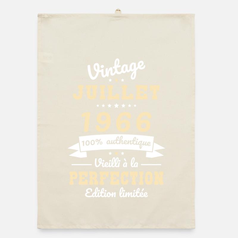 60 Years Anniversary - Vintage - July 1966 Organic dish towel