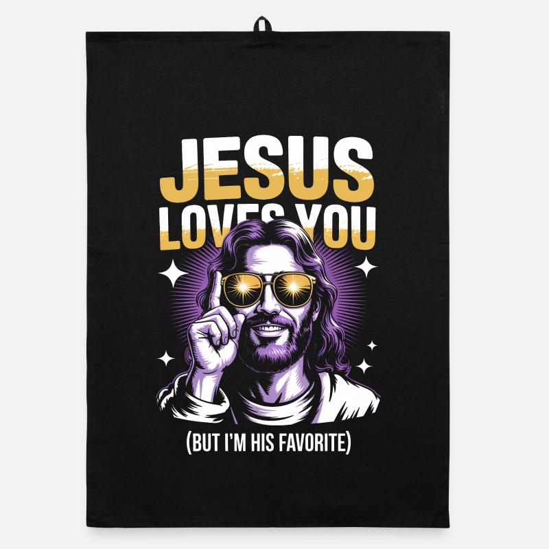 T-shirt préféré de Jesus Loves You Torchon bio