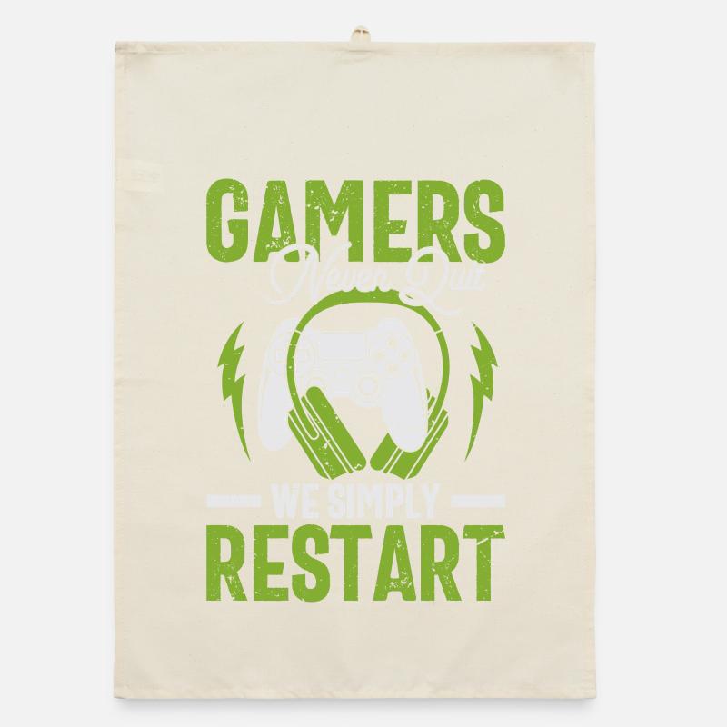 Gamer Mind: Never Quit Restart Gift Organic dish towel