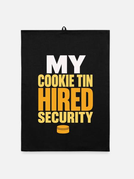 My Cookie Tin Hired Security - Organic Geschirrtuch - Schwarz - Vorne
