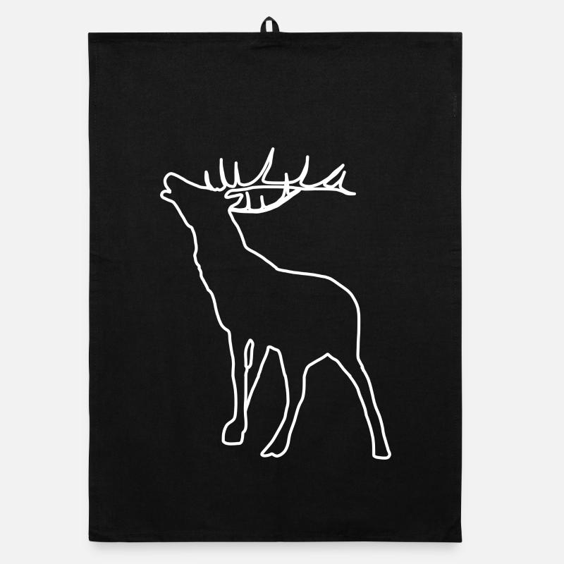Hirsch lineart Organic Geschirrtuch