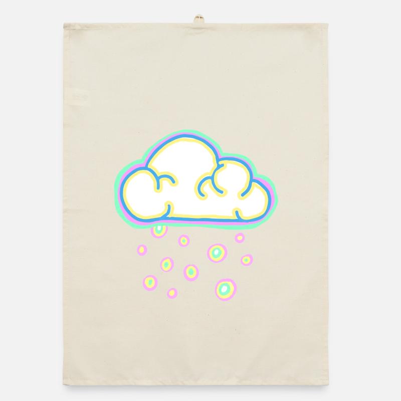 Pastel cloud and snow Organic dish towel