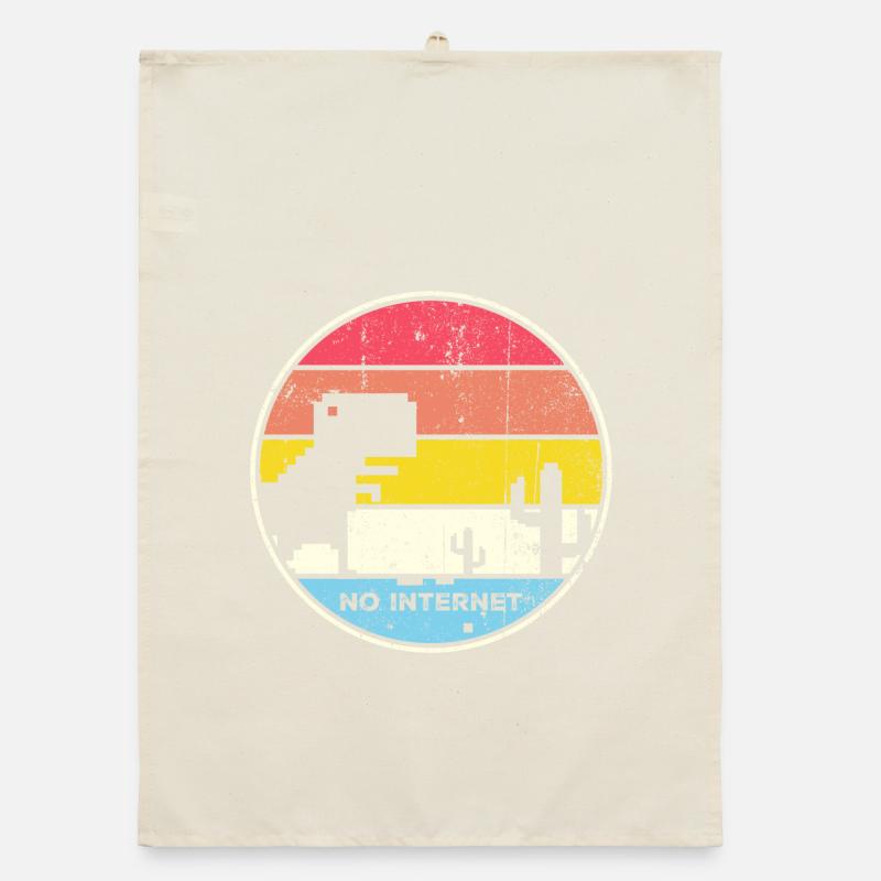 Desert Sunset Pixel Silhouette Torchon bio