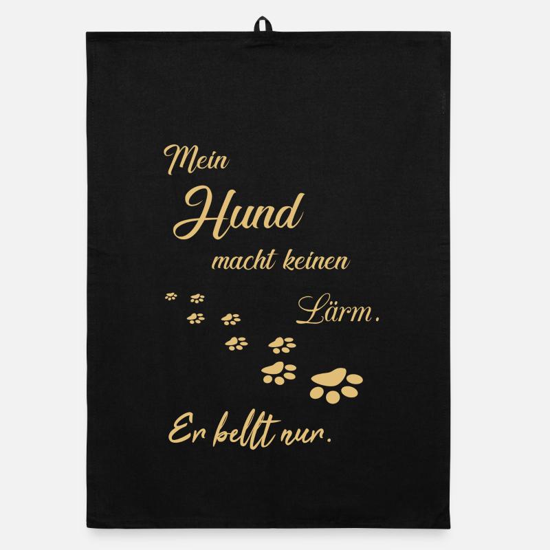 Hunde Hundesprüche - Organic Geschirrtuch - Schwarz