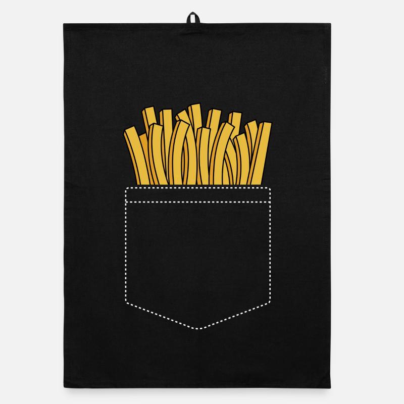 Pommes Frites - Organic Geschirrtuch - Schwarz
