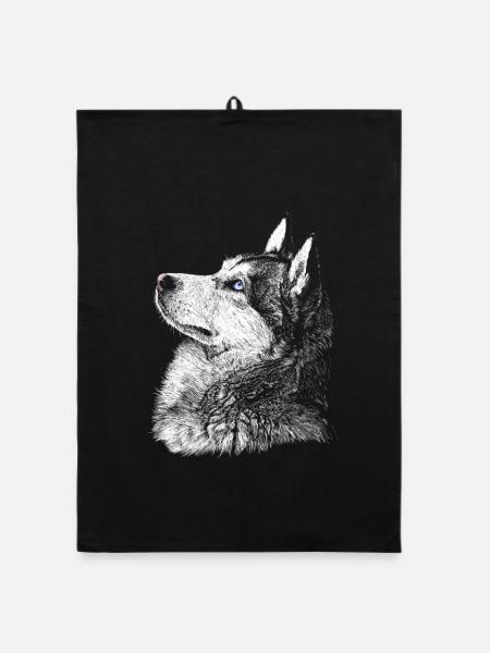 husky - Organic dish towel - black - Front