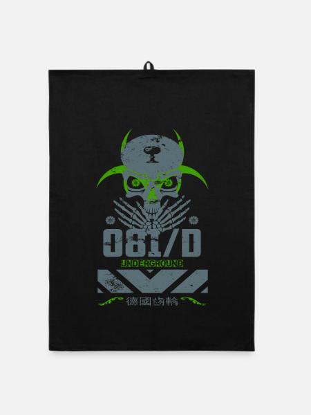 Underground Skull - Organic Geschirrtuch - Schwarz - Vorne