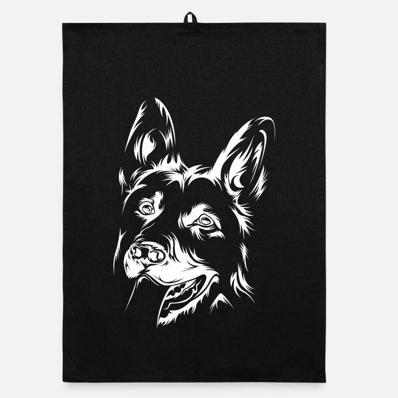 Dog Dogs Icon German Shepherd Illustration Icon Organic dish towel