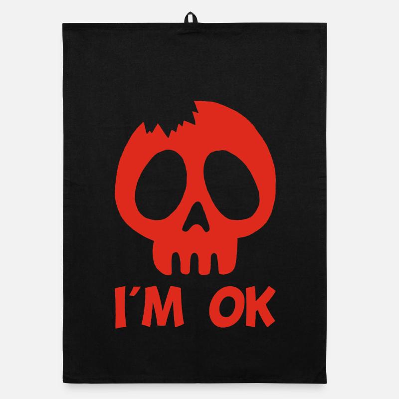 I'm fine (red) Organic dish towel